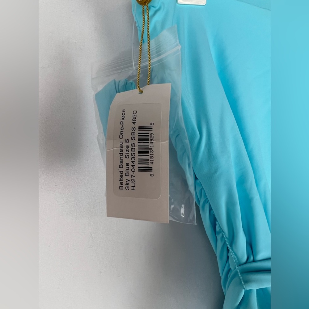 NWT Helen Jon Belted bandeau one-piece | sky blue - Picture 10 of 11